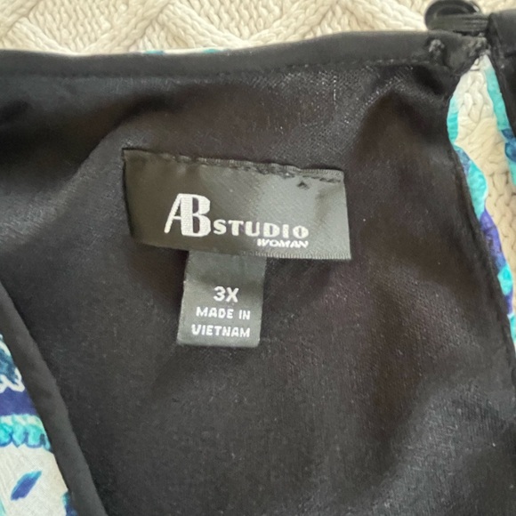 AB Studio Sleeveless Patterned Ruffle Detailed Blouse Women’s Size 3X - Picture 10 of 16